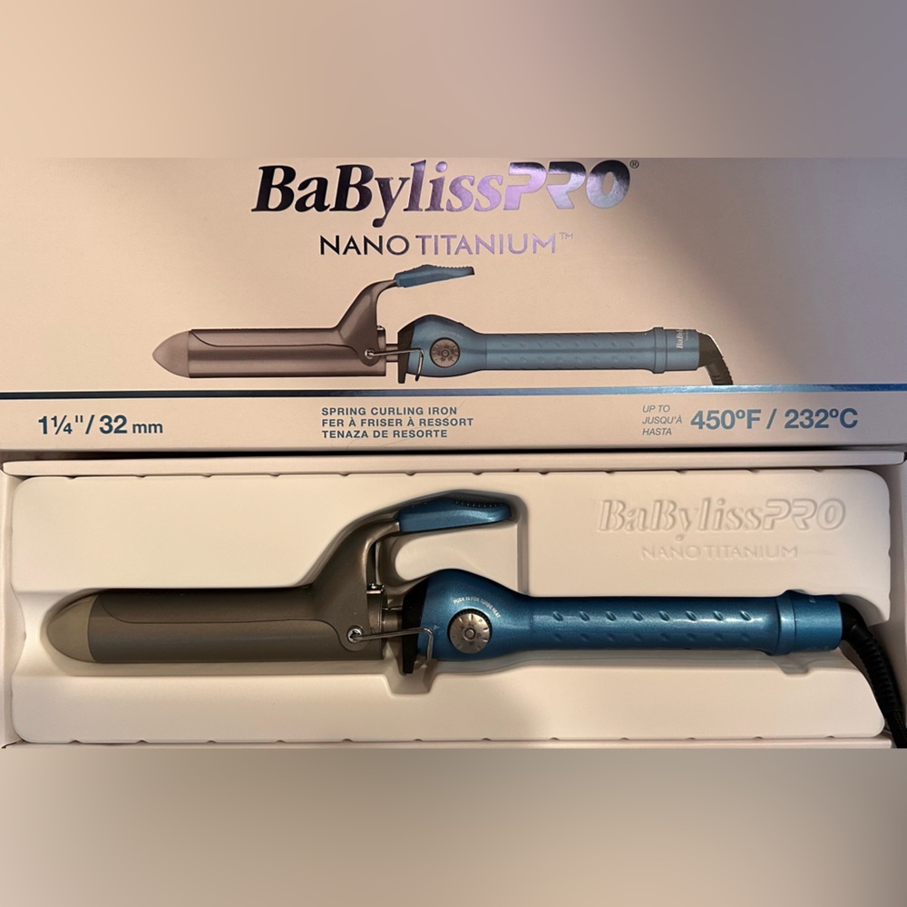 BaBylissPRO Nano Titanium 1.25” Professional Spring Curling Iron